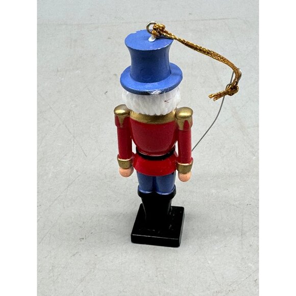 Christmas plastic nutcracker tree ornament red blue decoration beard 3.5" READ - Picture 3 of 4
